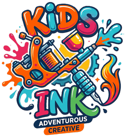 Adventurous Kids Ink logo! 🎨 Creative airbrush tattoos for epic Dublin parties. Book today!